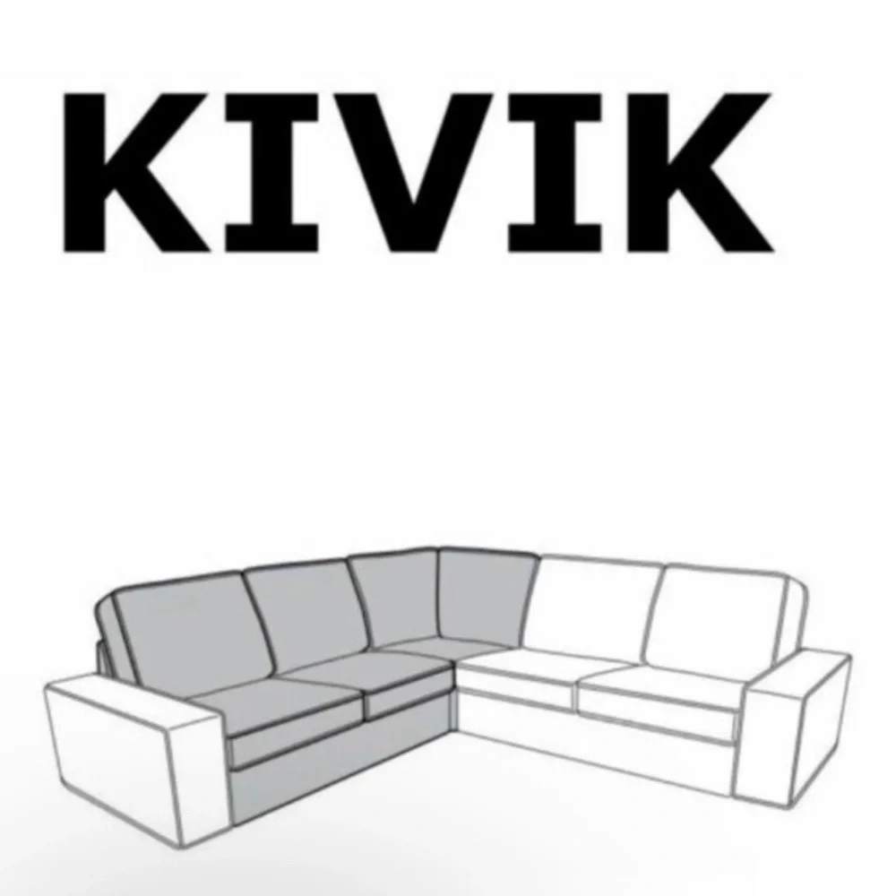 IKEA KIVIK tallmyra white/black Cover for sectional 4 Corner 304.827.14
